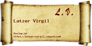 Latzer Virgil névjegykártya